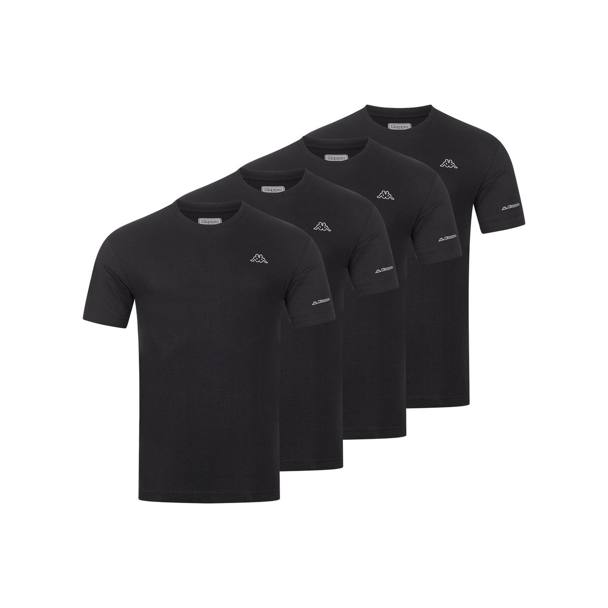 Basic Schwarzes Rundhals T-Shirt Set