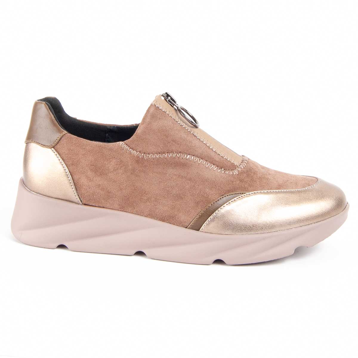 Keilabsatz-Sneaker mit Metallic-Akzent