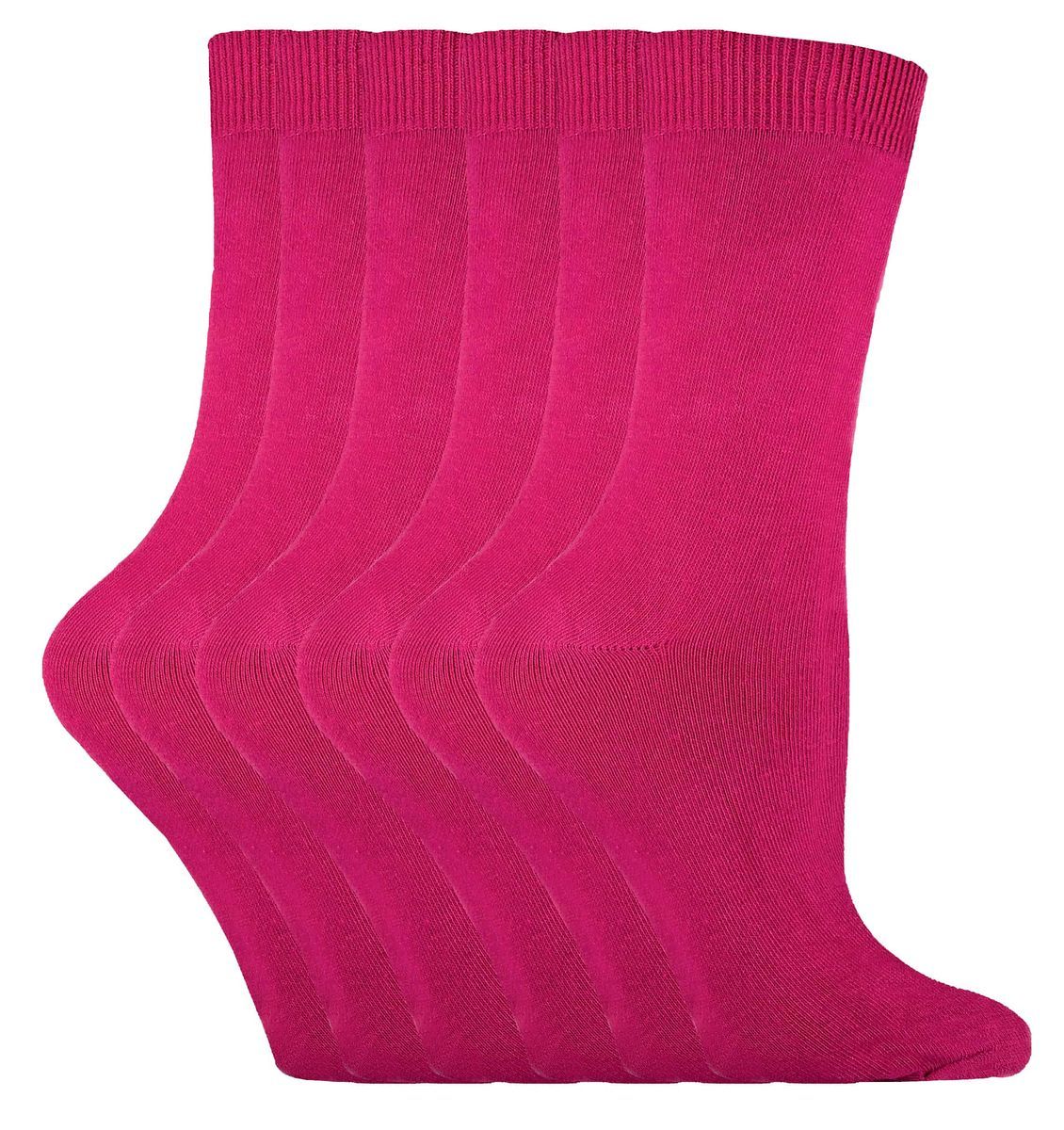 Sock Snob - 6 Paar Damen einfarbige Baumwollsocken