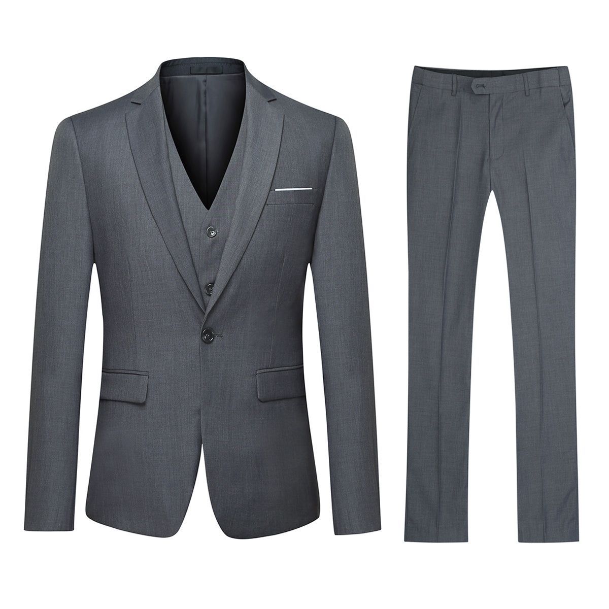 Eleganter taubengrauer dreiteiliger Anzug