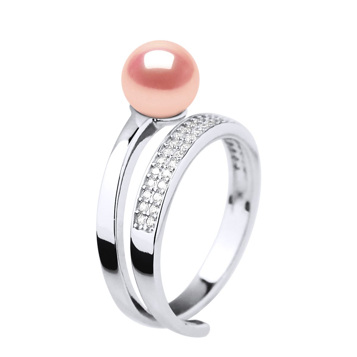 Ring mit Perle und Zirkonia