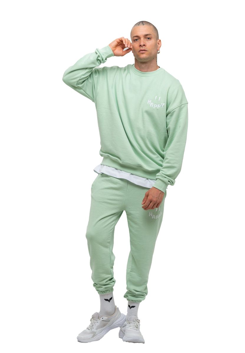 Happy Oversize Trainingsanzug Set mit Stickerei