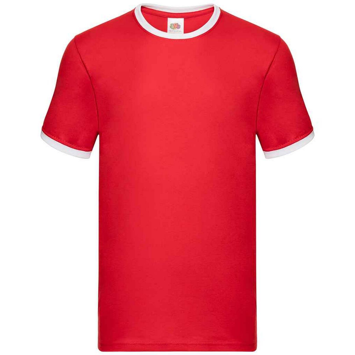 Rotes Ringer-T-Shirt mit weißem Rand