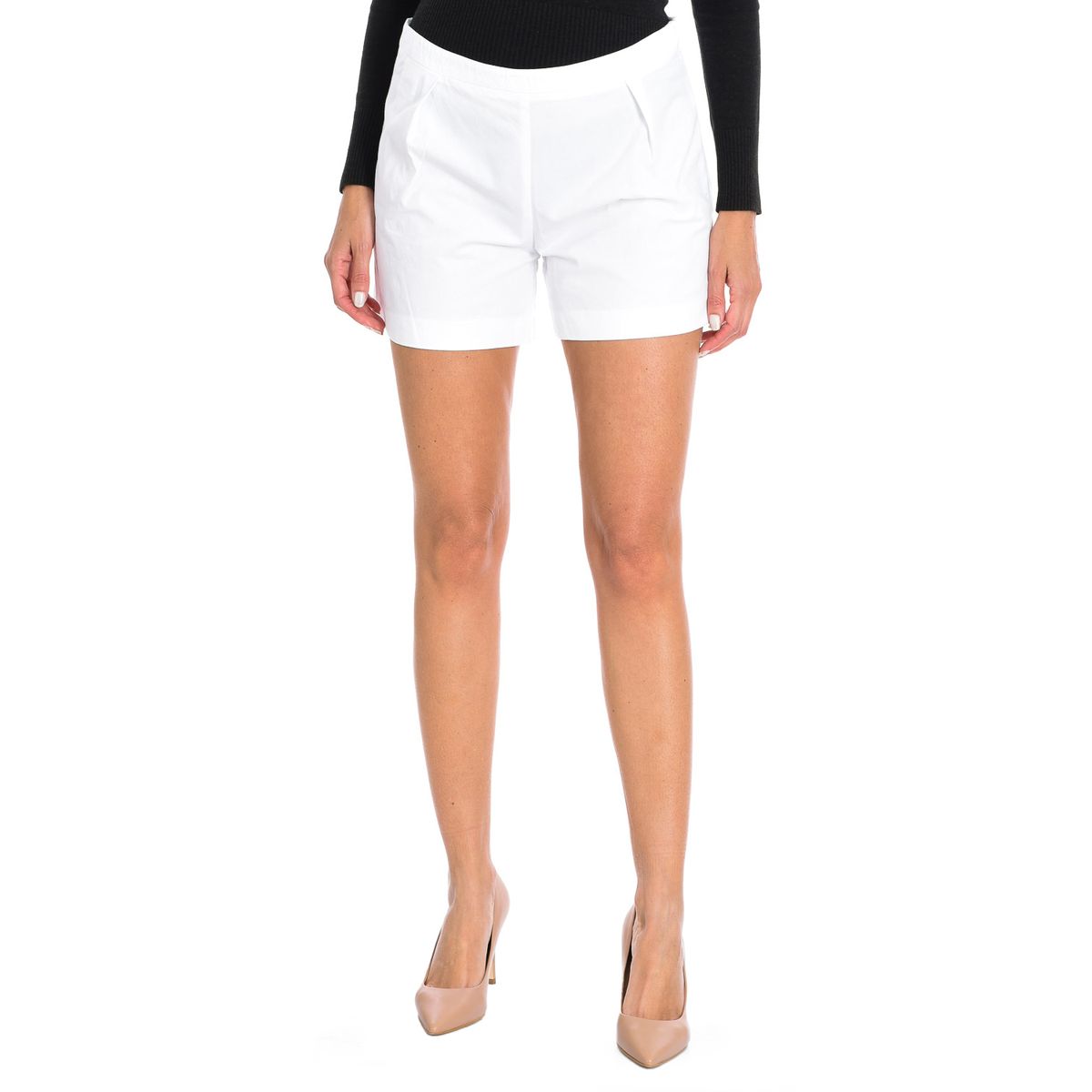 Schwarze, maßgeschneiderte High-Waist-Shorts