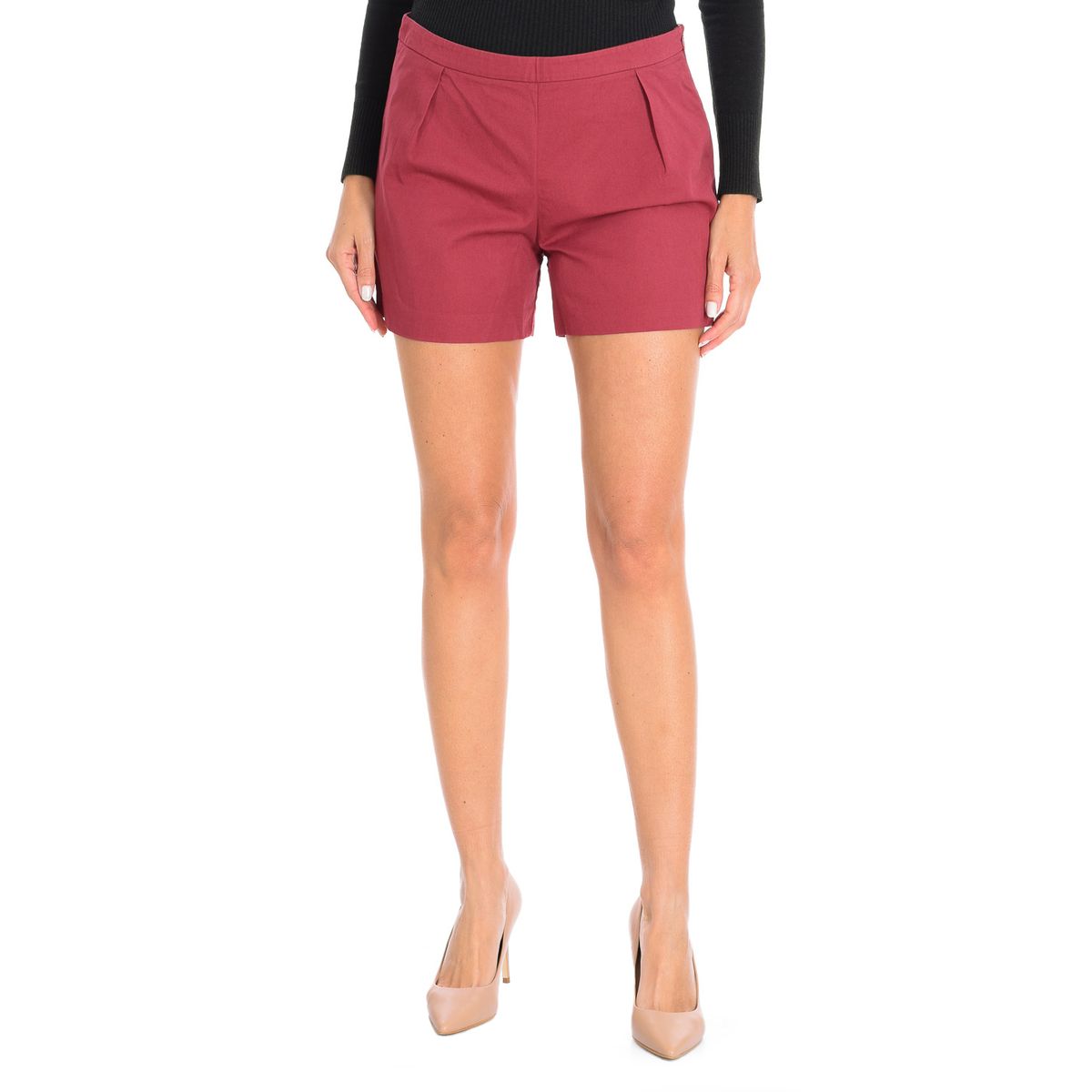 Schwarze, maßgeschneiderte High-Waist-Shorts