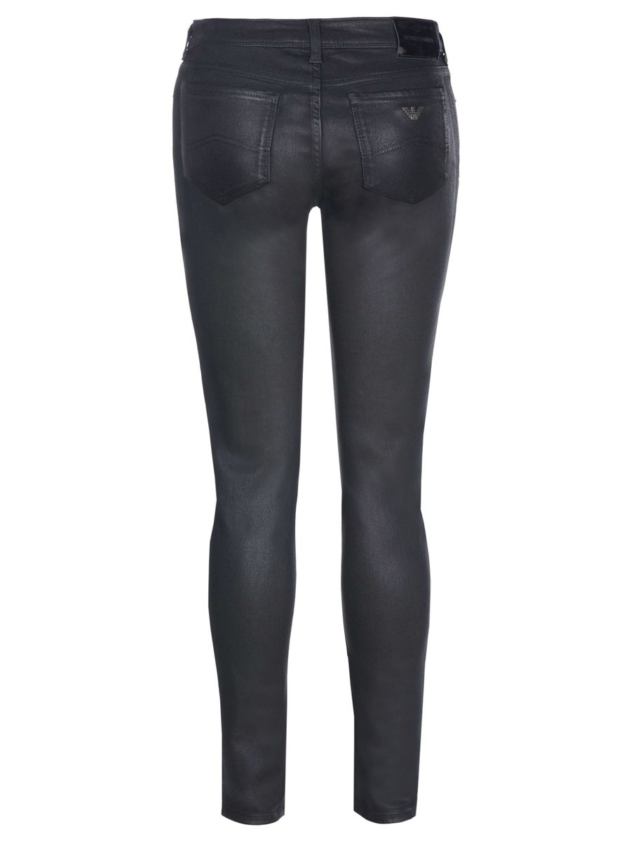 Beschichtete High-Rise Skinny Jeans