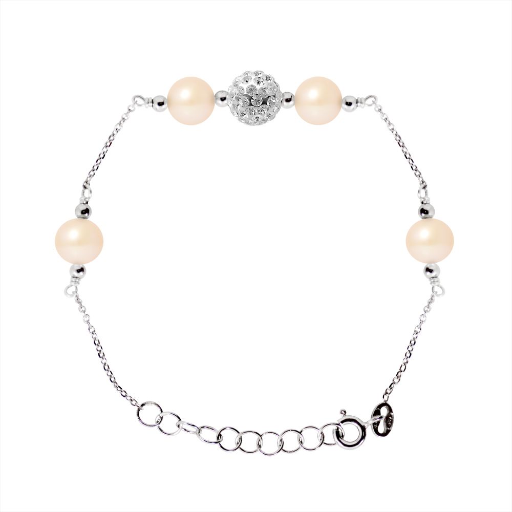 Süßwasserperlen- und Kristall-Armband