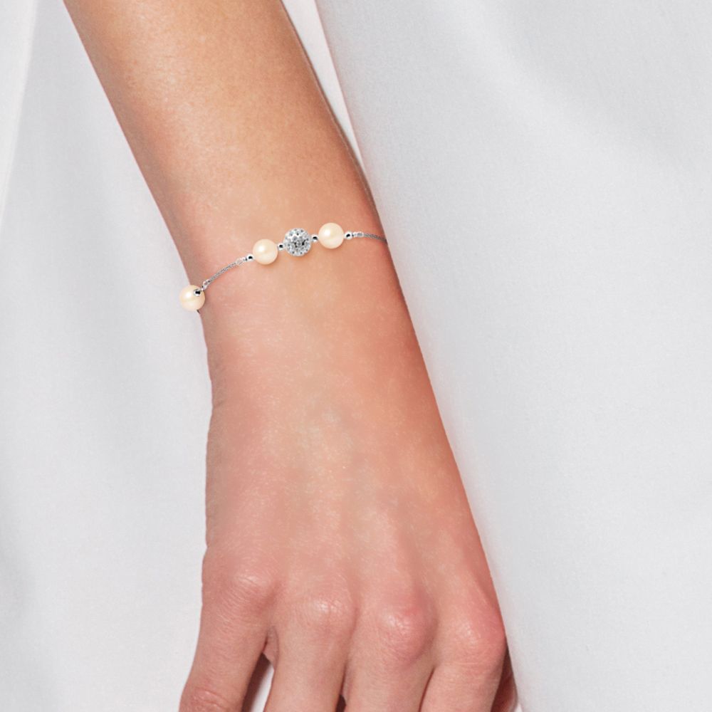 Süßwasserperlen- und Kristall-Armband