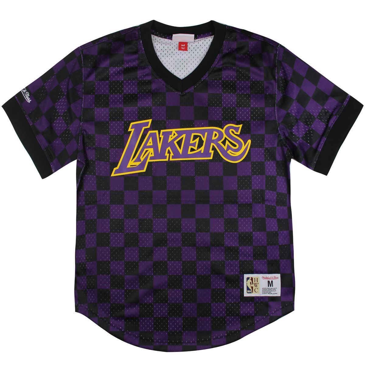 Mitchell & Ness NBA La Lakers Wordmark Mesh Mens T-Shirt
