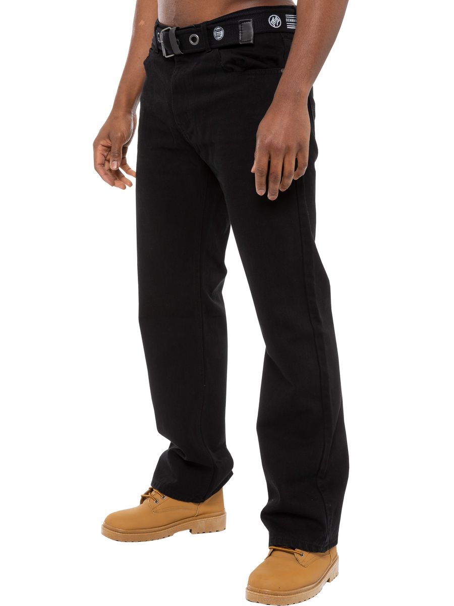 Herren Regular Fit Schwarze Jeans
