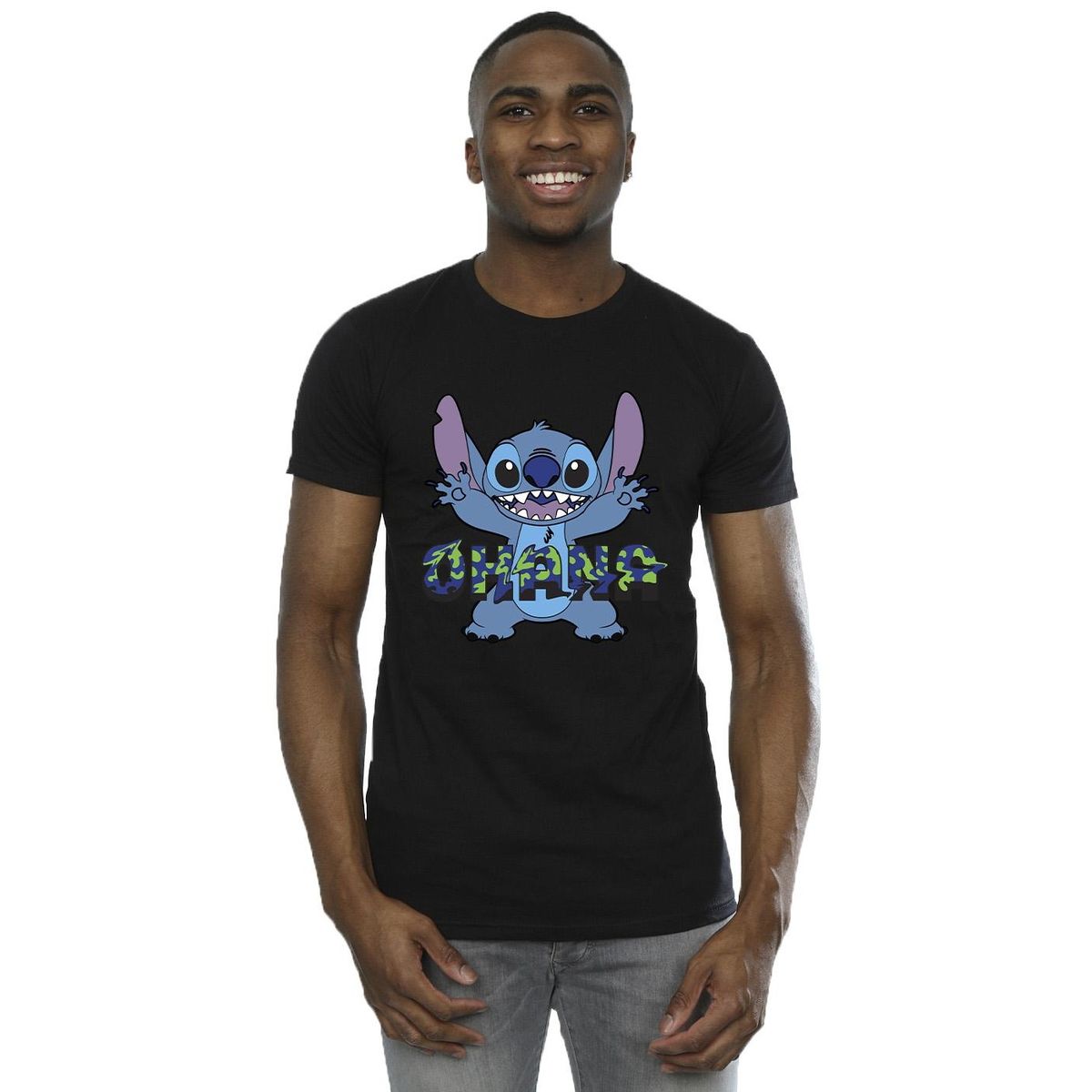 Grafik-T-Shirt mit Stitch Ohana Motiv
