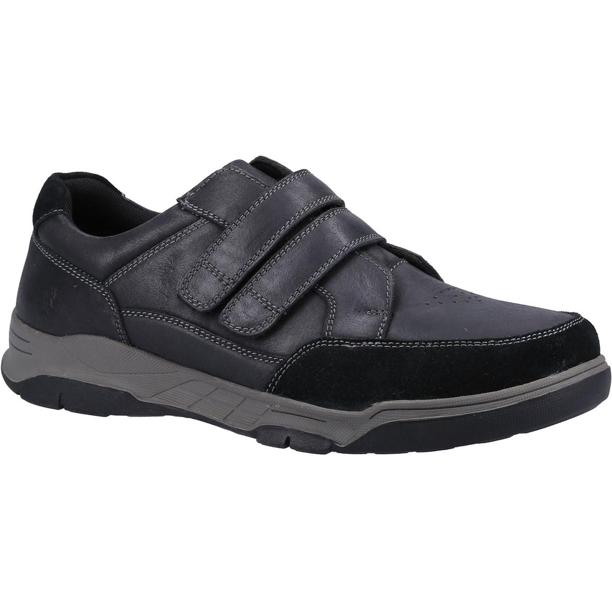 Hush Puppies Herren Fabian Leder Doppelriemen Schuhe (Schwarz)