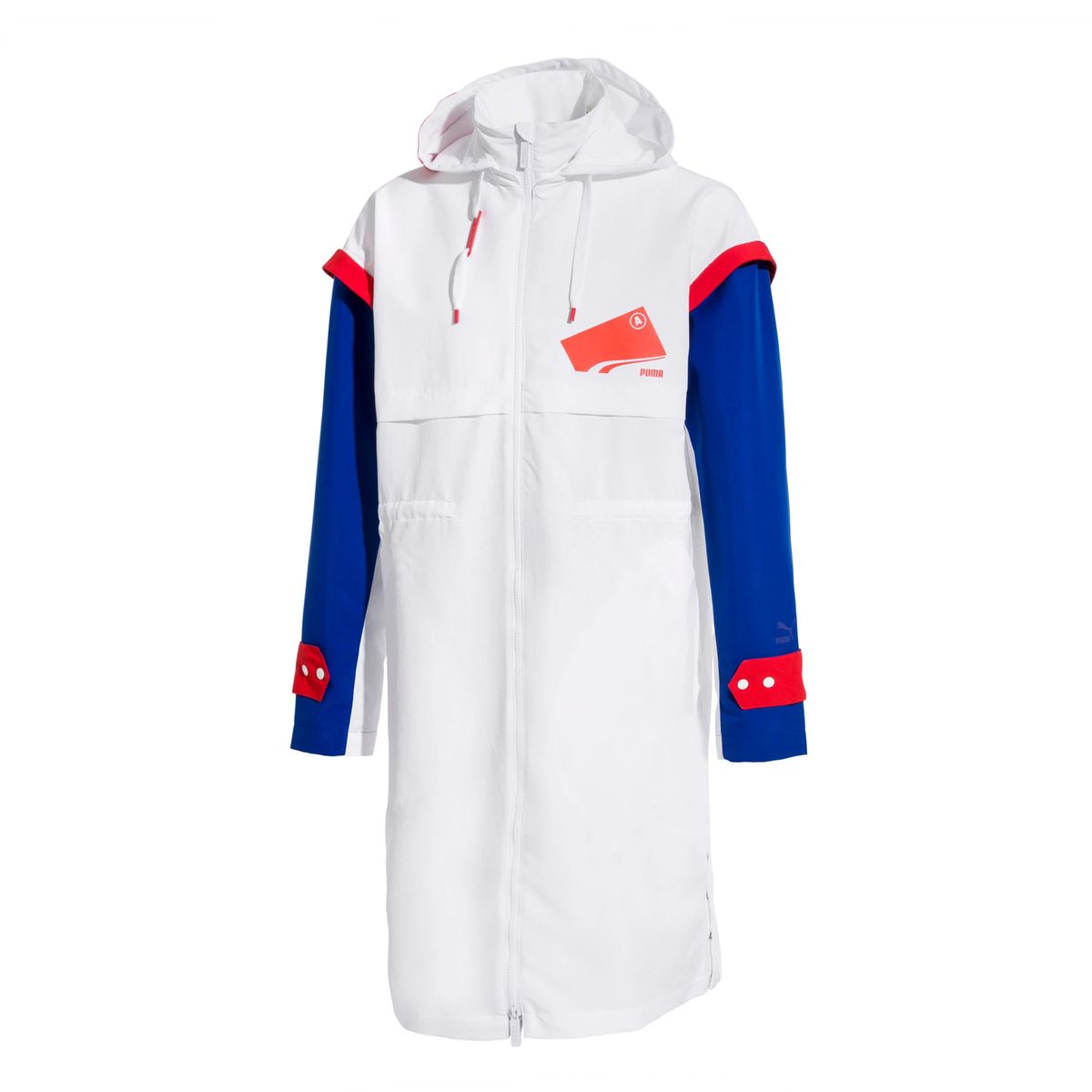 Herren Weißer Kapuzenparka Jacke