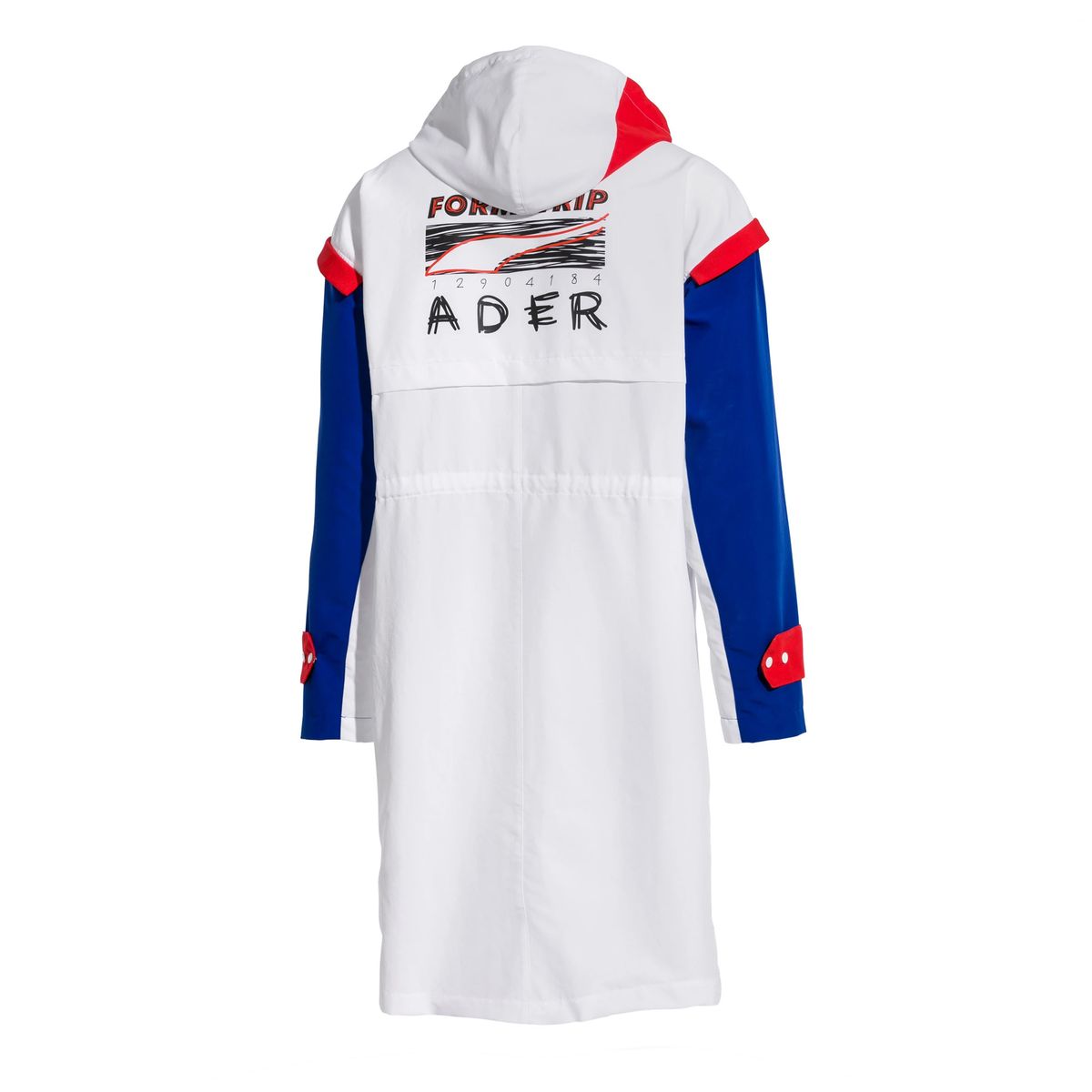 Langer Kapuzenparka im Color-Block-Design
