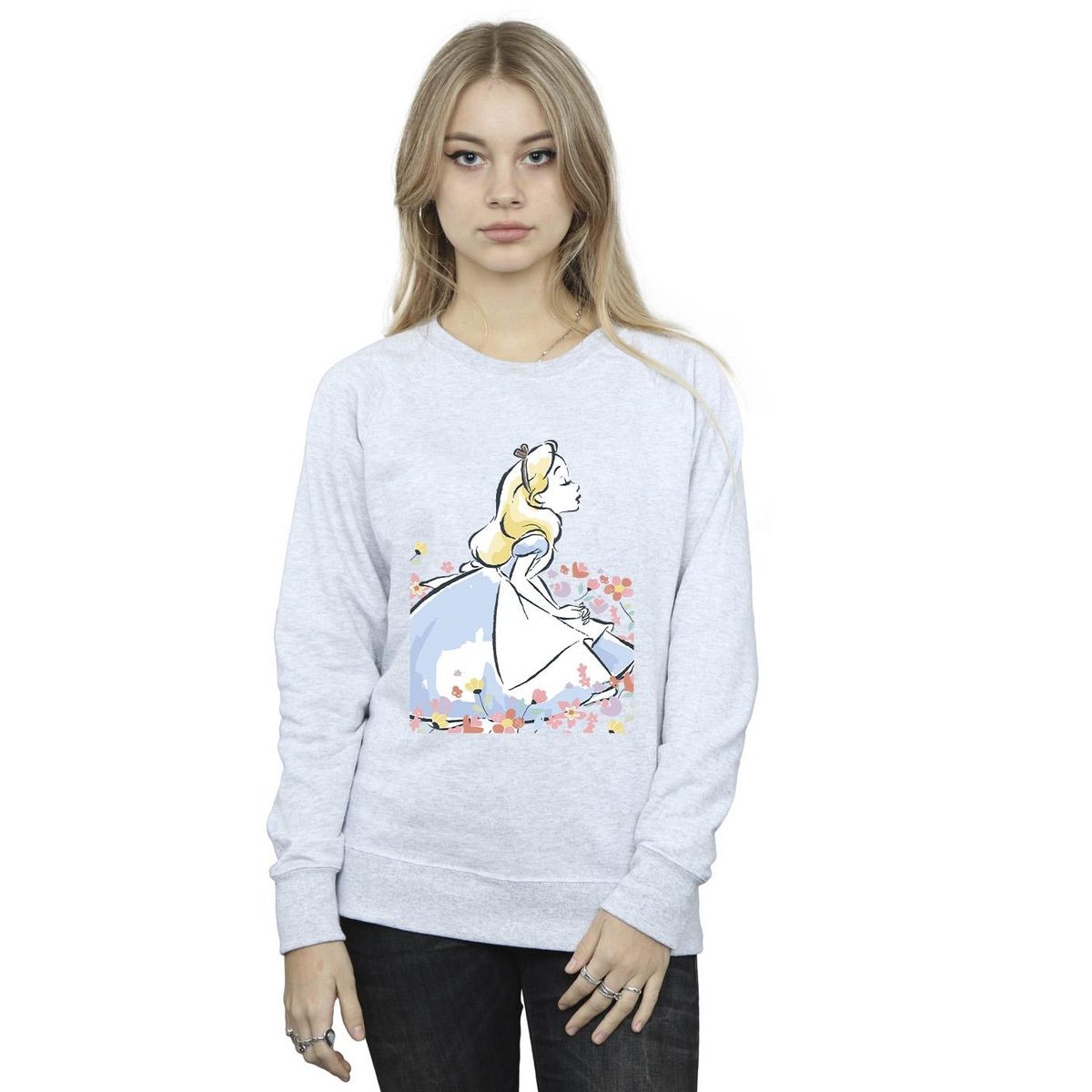 Sweatshirt mit Alice-Skizzen-Illustration