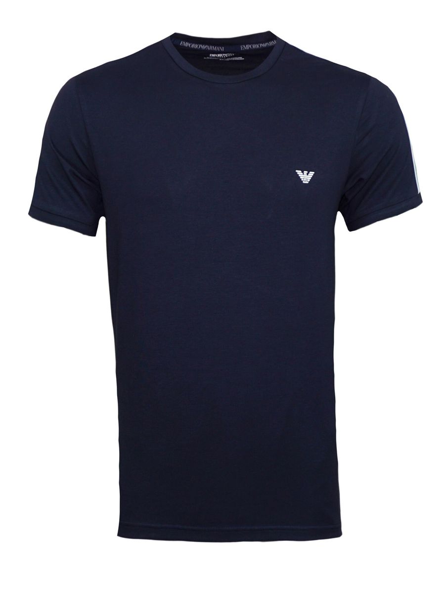 Herren Marineblaues Rundhals-T-Shirt