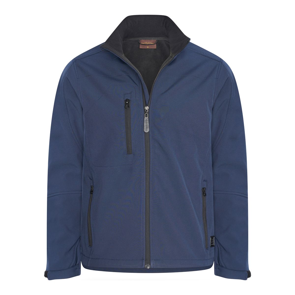 Marineblaue Softshell-Jacke mit Reißverschluss