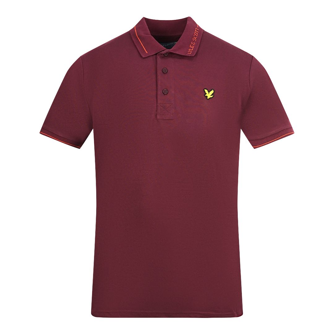 Burgunderfarbenes Poloshirt mit Markenkragen