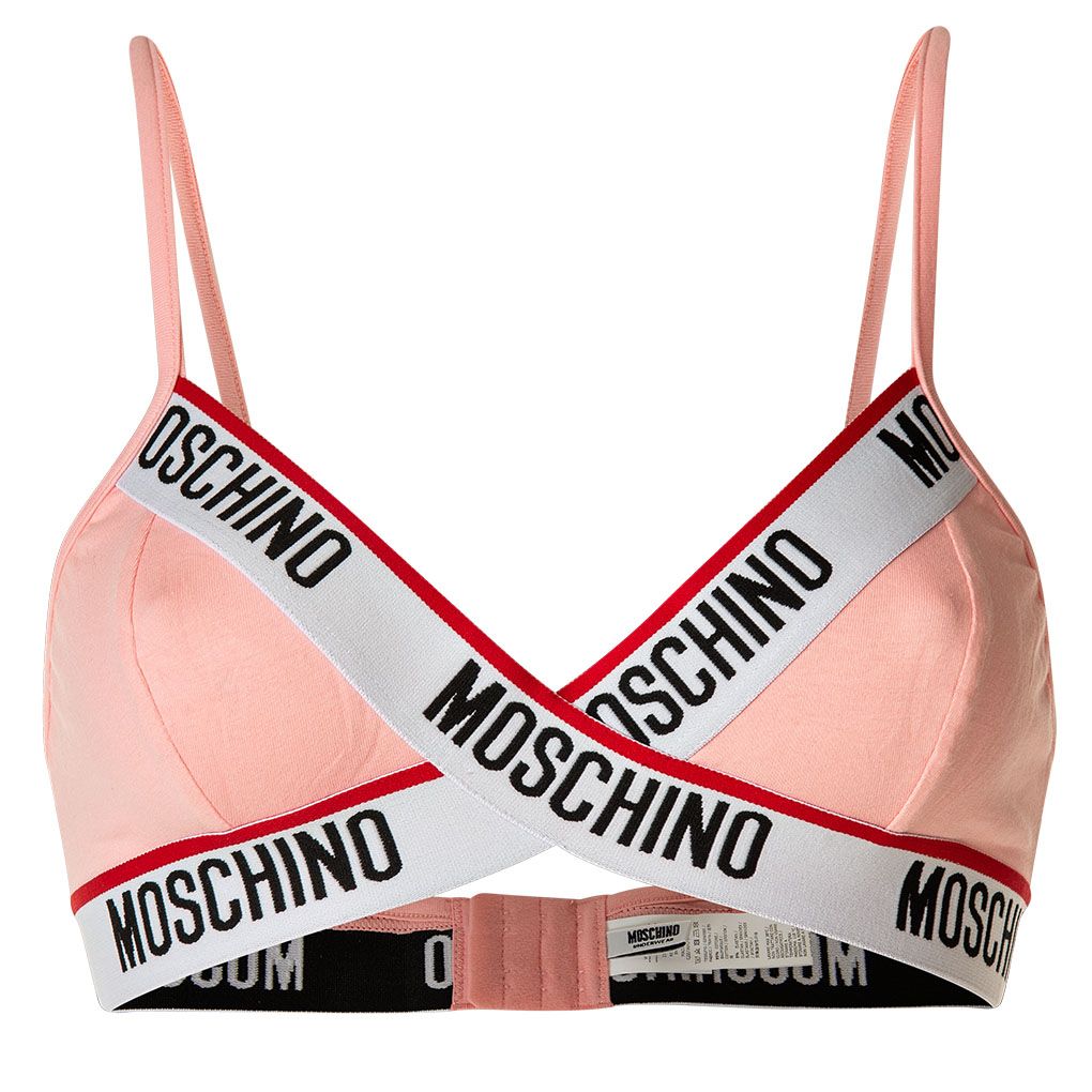 Stretch Baumwoll-Bralette mit Logo-Bändern