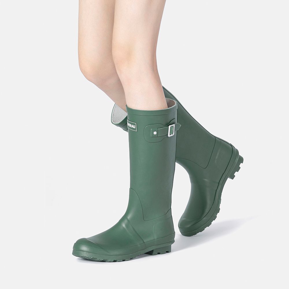 Hohe Regenstiefel mit Schnallendetail