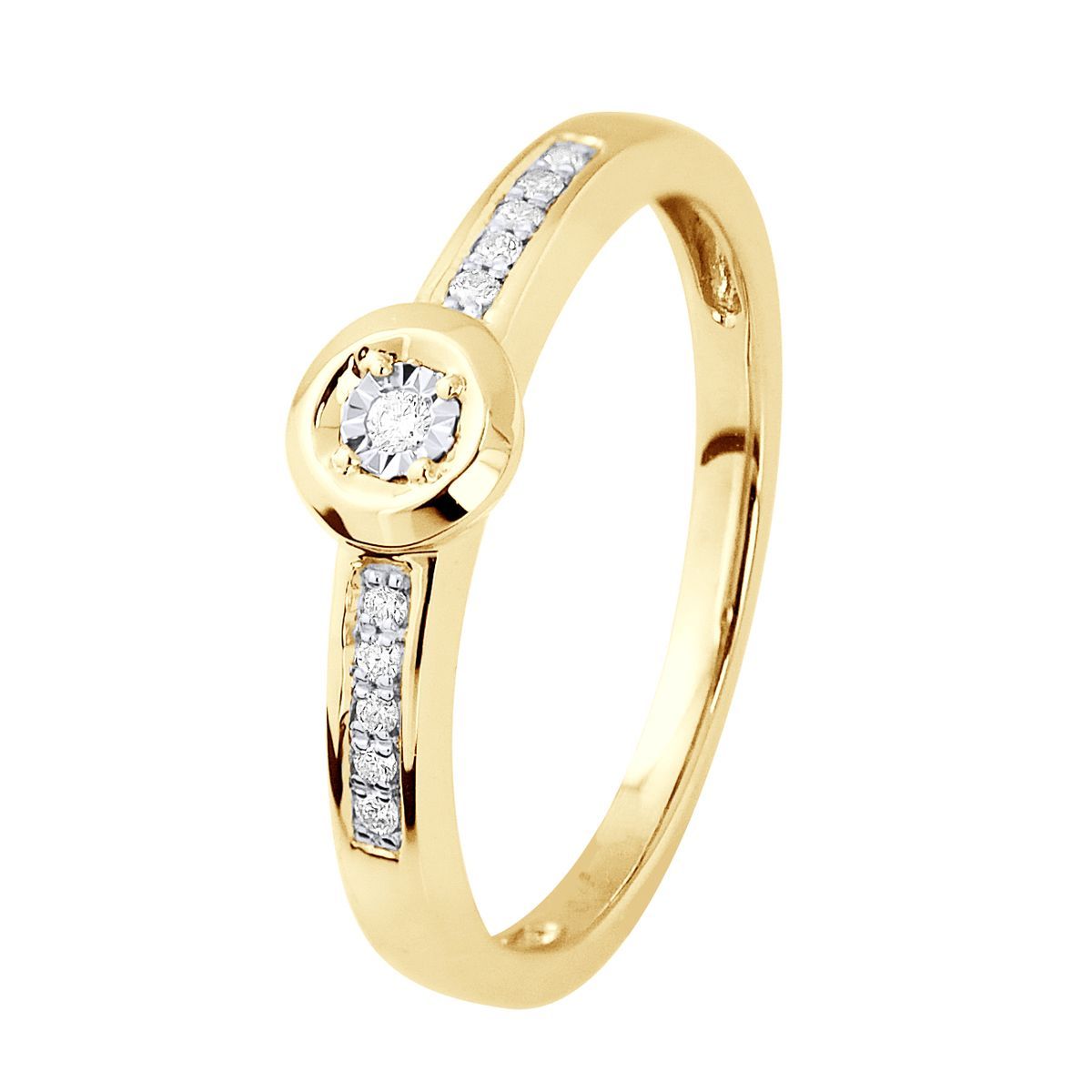 Diamant-Solitär-Ring mit Illusions-Fassung