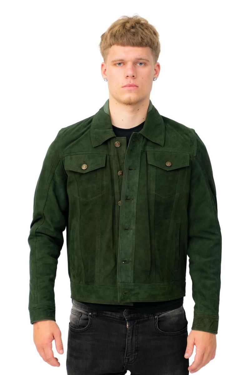 Herren-Truckerjacke aus Wildleder