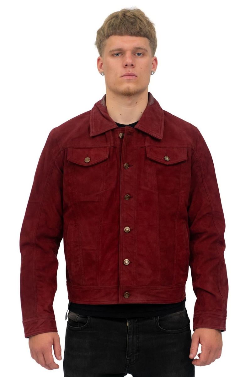Herren-Truckerjacke aus Wildleder