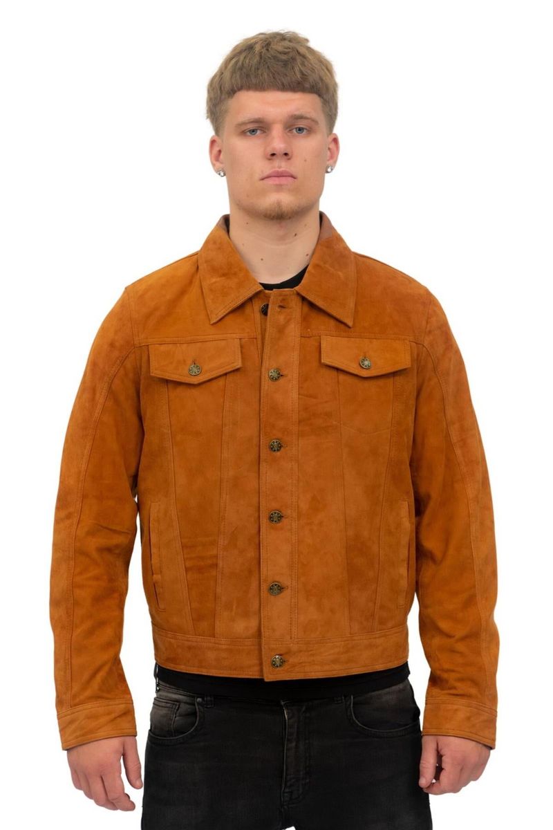 Herren-Truckerjacke aus Wildleder