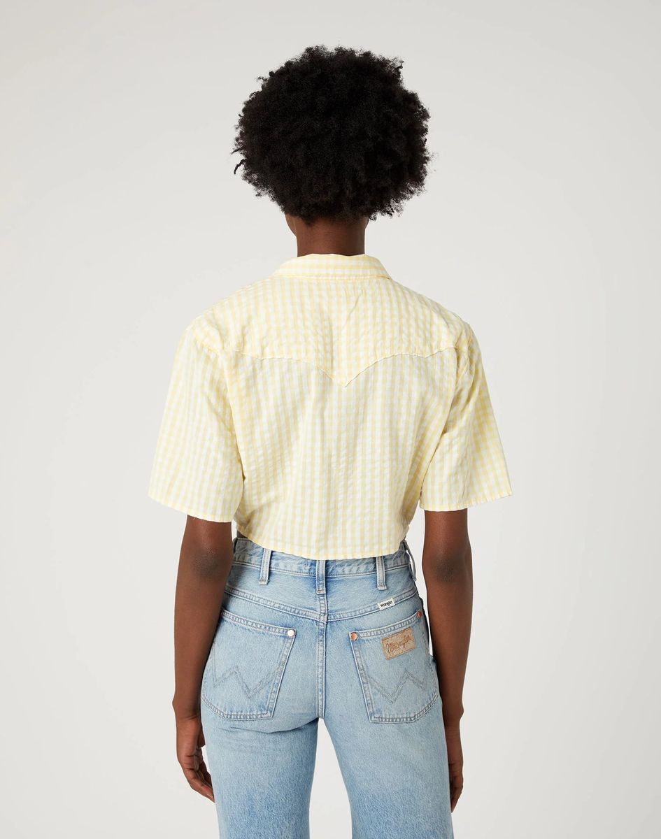 Gingham-Resorthemd mit Knotendetail