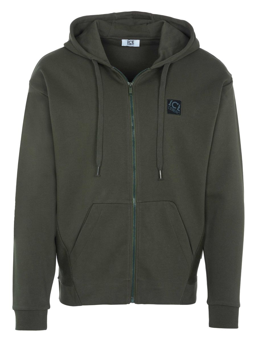 Herren Zip-Up Hoodie mit Logo-Patch