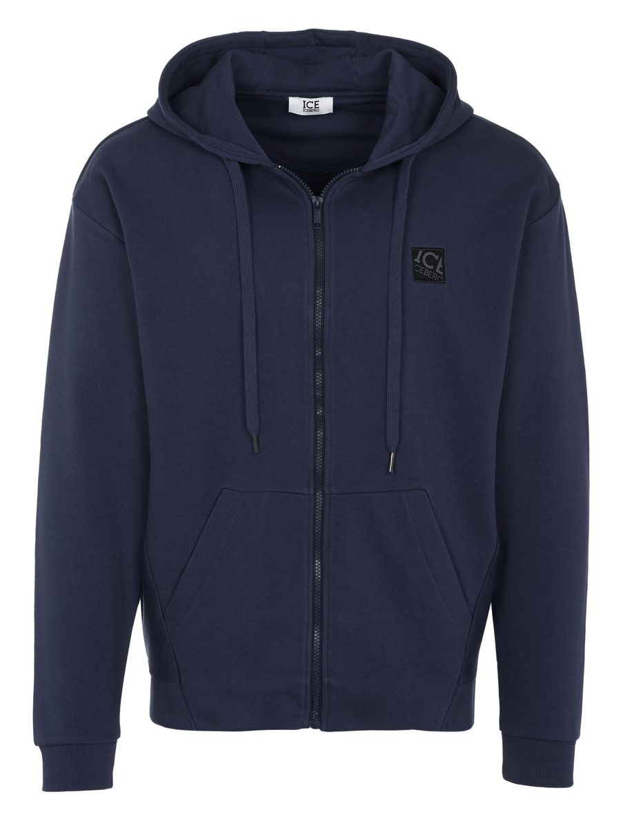 Herren Zip-Up Hoodie mit Logo-Patch