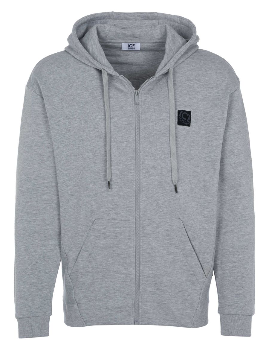 Herren Zip-Up Hoodie mit Logo-Patch