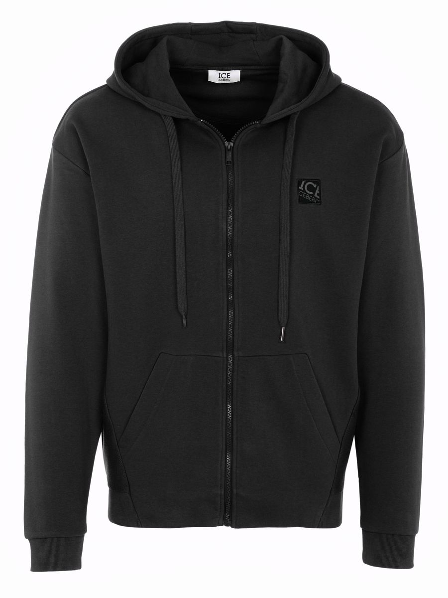 Herren Zip-Up Hoodie mit Logo-Patch
