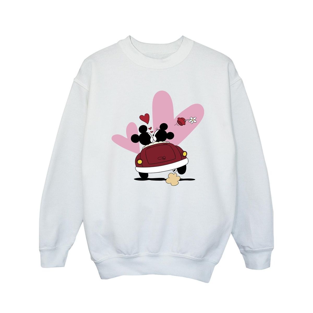 Disney - "Mickey Mouse Car Print" Sweatshirt für Mädchen (Weiß)