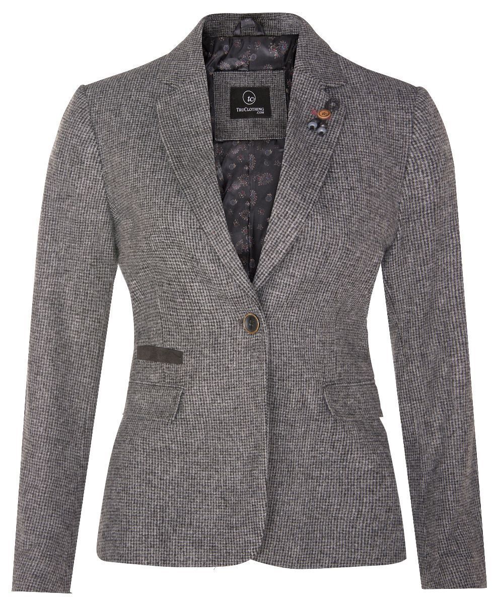 Vintage-Blazer mit Fischgrätenmuster