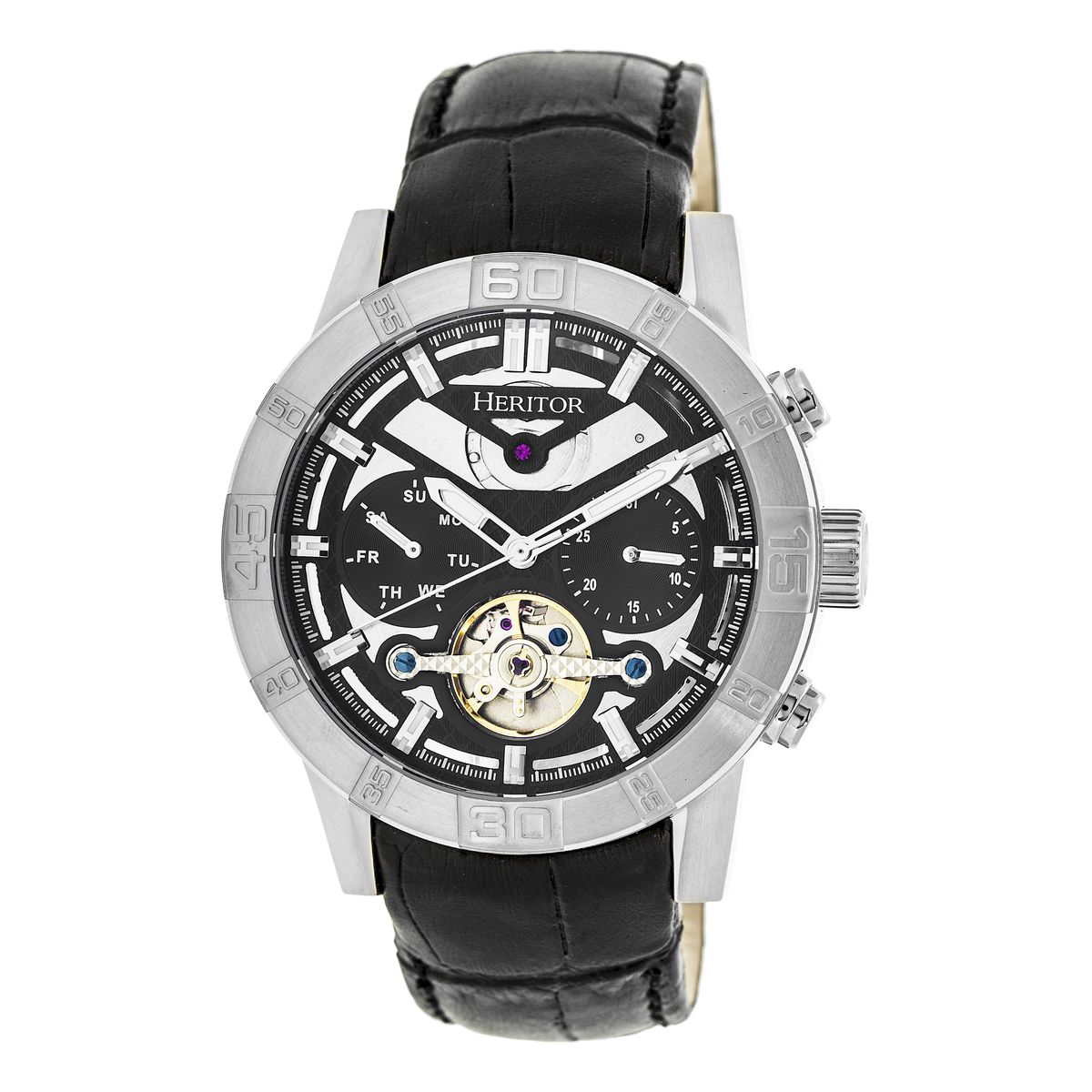 Automatikuhr Hannibal Halbskelett mit Lederarmband