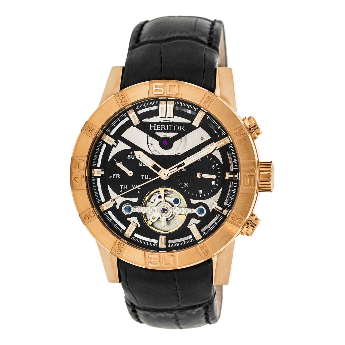 Automatikuhr Hannibal Halbskelett mit Lederarmband