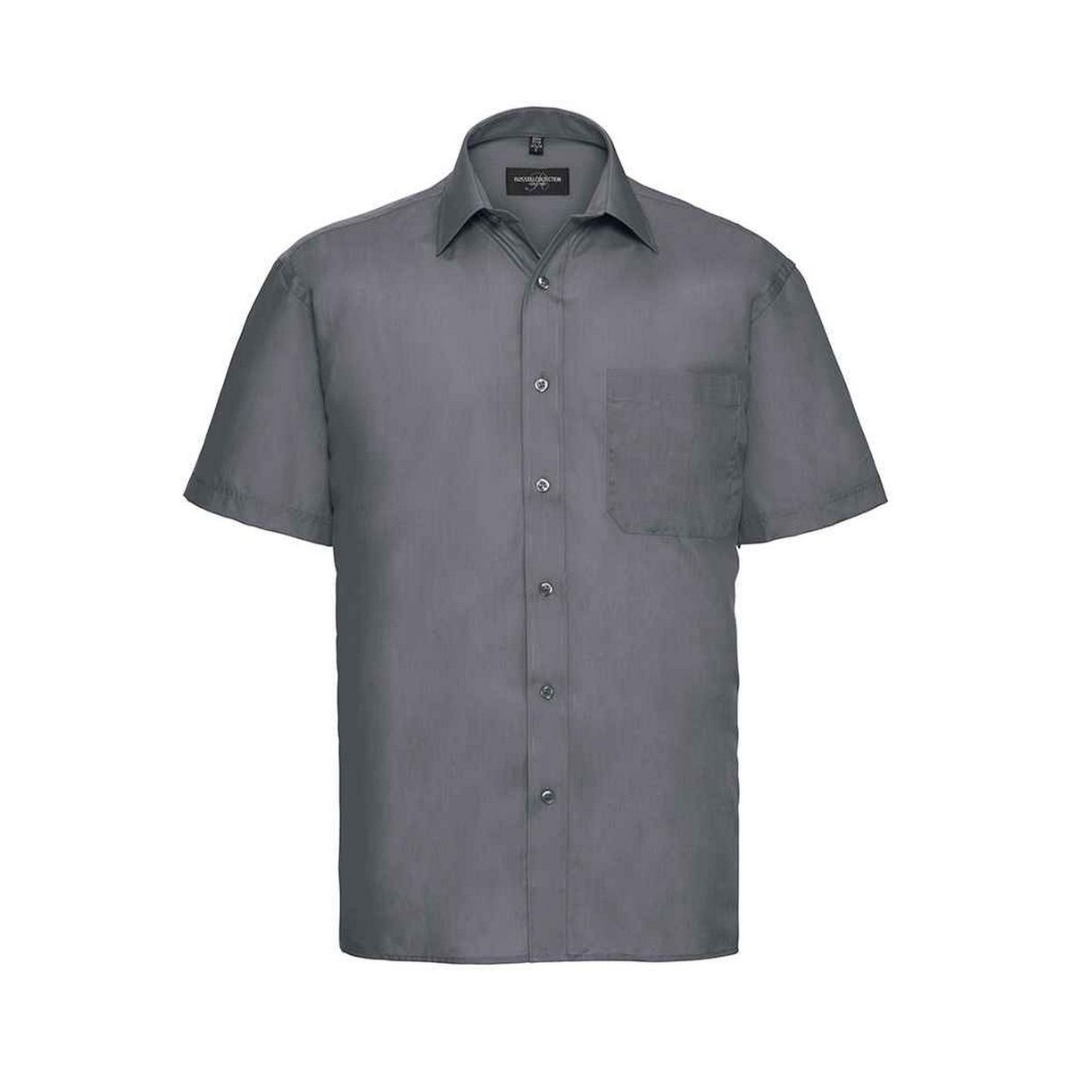 Russell Collection - Formelles Hemd Pflegeleicht für Herren kurzärmlig (Grau)