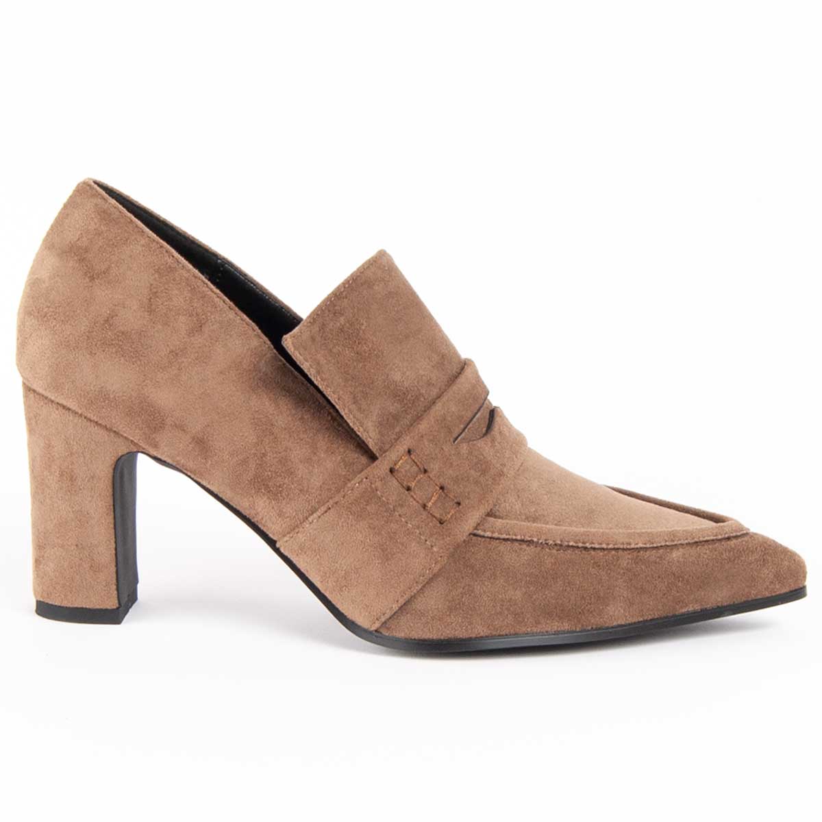 Wildleder Loafer Pumps mit Blockabsatz