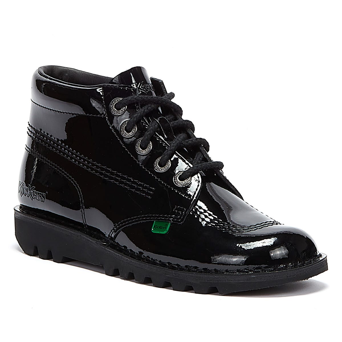 Klobige Ankle Boots aus Lackleder