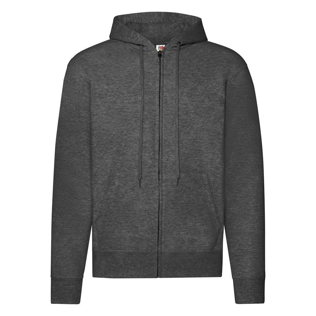 Dunkelgrauer Hoodie mit durchgehendem Reißverschluss