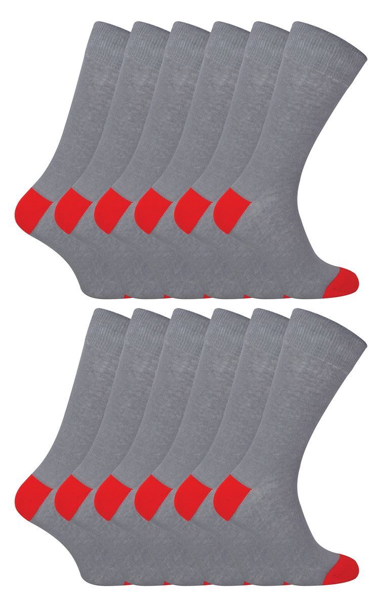 Herrensocken mit Kontrast-Ferse und Spitze