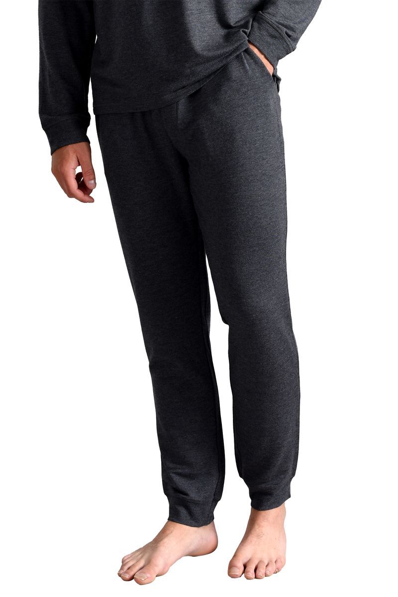 Ted Baker Pyjamahose für Herren | Atmungsaktive, lässige, lange Pyjama-Jogginghose mit Taschen - Holzkohle