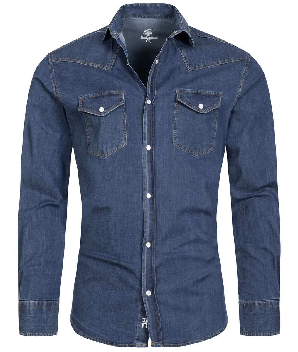Jeanshemd im Used-Look
