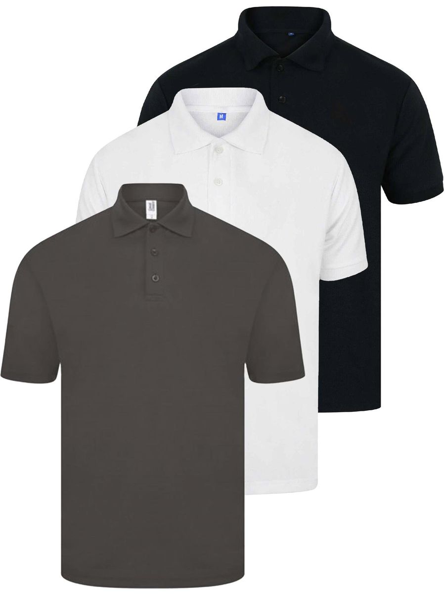 Herren Basic Uni Poloshirt Set