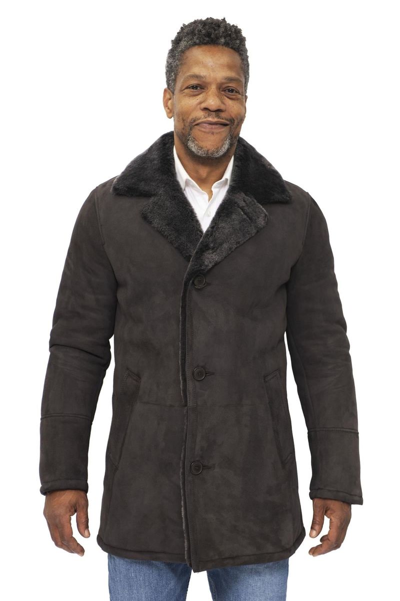 Herren Shearling Oldtimer Automantel