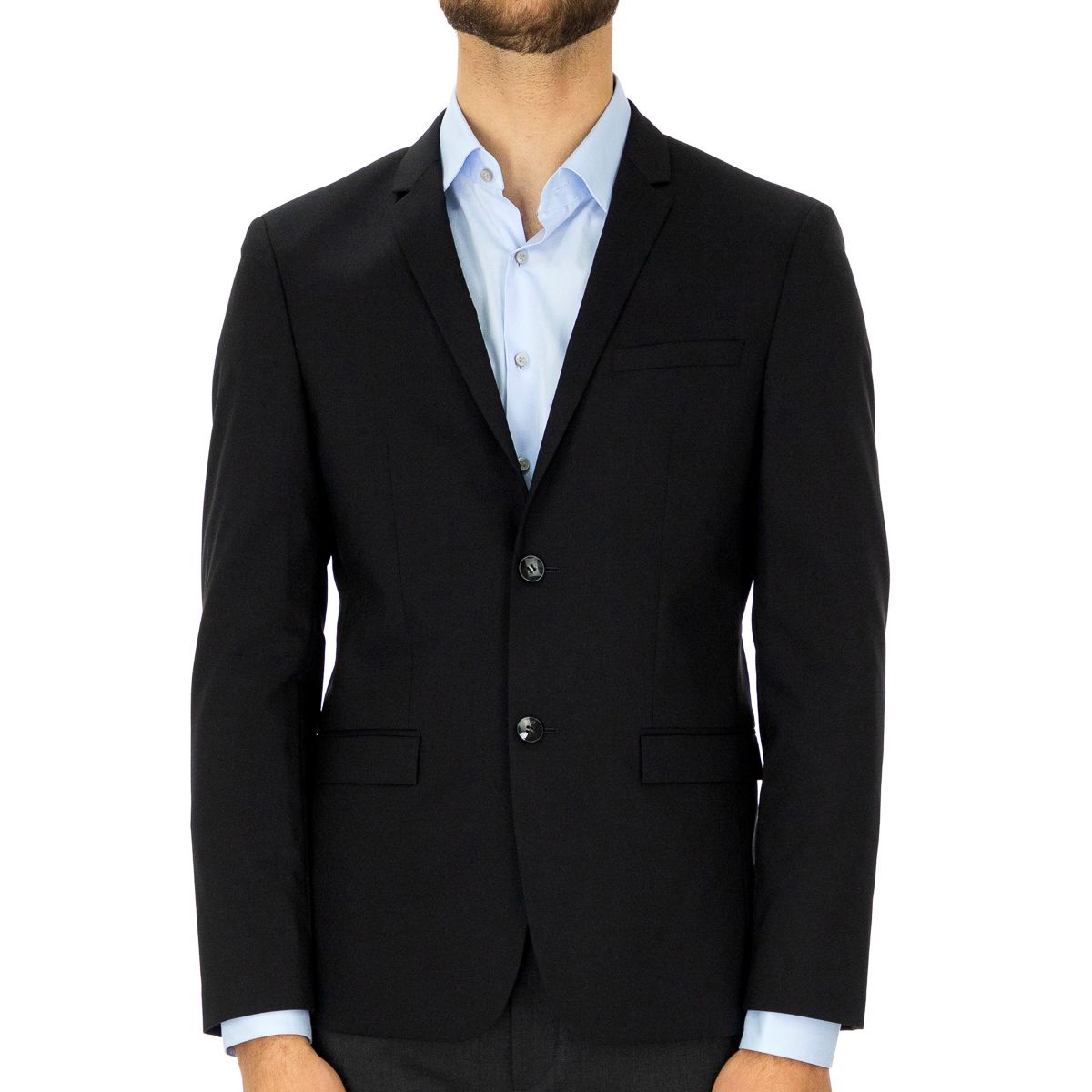 Klassischer, schmal geschnittener, schwarzer Blazer