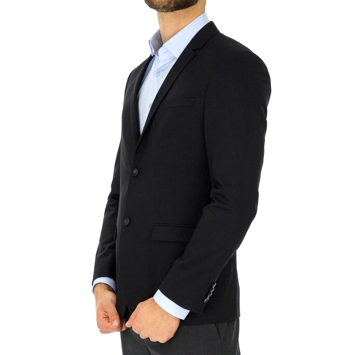 Klassischer Slim-Fit Zwei-Knopf-Blazer