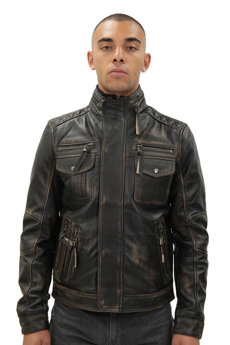Herren Lederjacke im Vintage-Stil