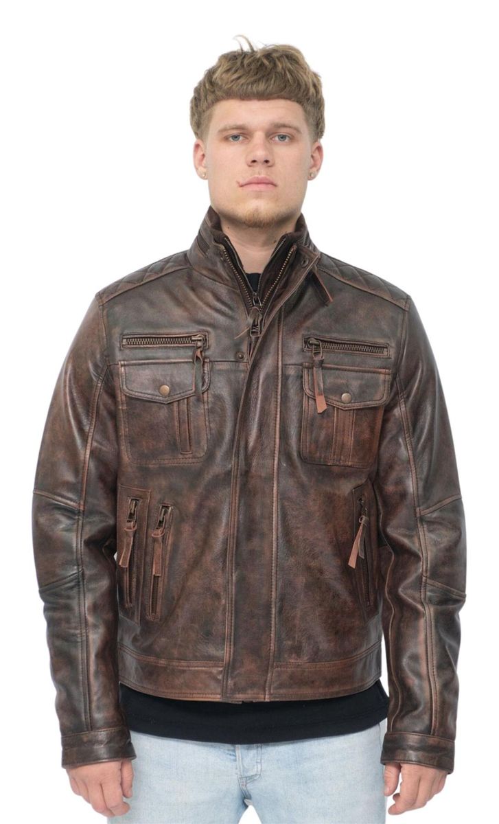 Herren Lederjacke im Vintage-Stil